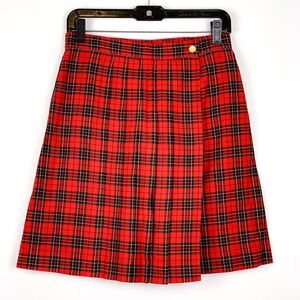 Vintage skort red tartan plaid by LizGolf looks like wrap skirt fits like size 4